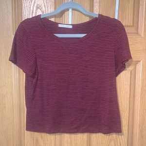 loose stripped crop top size large from caution to the wind
